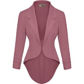 Hybrid & Company Womens Casual Work High Low Blazer Jacket - JK45590
