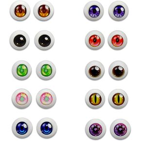 YMY 11mm Doll Eyes Miniature Ob11 Multi-Colored Eyeballs for DIY Doll Making Christmas Halloween New Year Party （10 Pairs）