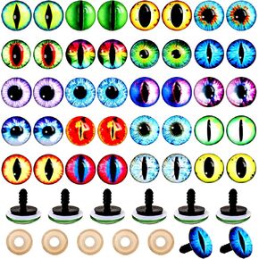 KALIONE 20 Pairs Dragon Eyes Safety Eye Doll Eyes with Washers for Crochet Plush Stuffed Animals Craft Eyes 18mm