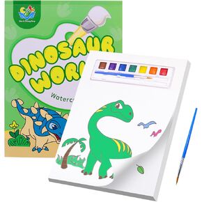 Huyerdo Spaceman Paint with Water Coloring Books for Kids, Mess Free Watercolor Painting Book with 2 Brushes, Arts and Crafts Kit Travel for Kids Ages 3 to 8 Years