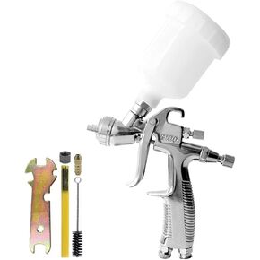 LVLP Spray Gun R100, Mini Air Detail Sprayer Paint Gun Spot Repair with 1.0mm Nozzle 120CC, silver