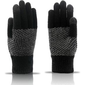 Long Keeper Winter Gloves Men Touchscreen Knitted Gloves Soft Stretchy Touch Screen Warm Gloves for Driving Running Cycling