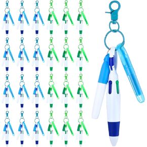 Sherr 25 Sets Mini Highlighter Nurse Pens Including Retractable Shuttle Pens Highlighter Pen Permanent Marker Nursing Keychain Clip Nurse Badge for Nursing Student School Staff(Blue)