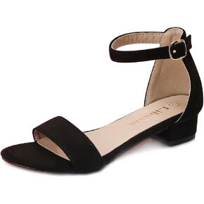 Girls fashion Sandals Heels Dress Pump Ankle Strap Open Toe Flower Girl Wedding Party for Little Big Kid