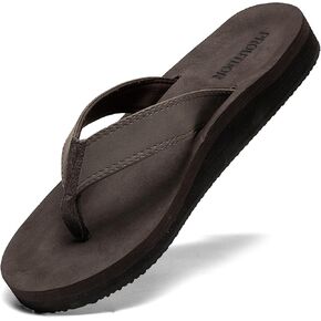 Men's Wide Flip Flop with Orthotic Arch Support Athletic Slide Thong Sandals for Men Soft Cushion Footbed