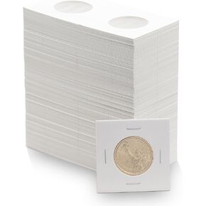 50 3-Hole Penny 2x2 Premium Cardboard Coin Flips Paper Holders Mylar Archival Safe Storage