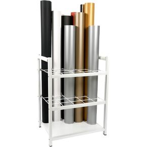 J JACKCUBE DESIGN Blueprint Storage Rack, Blueprint Metal Holder 20 Slots Rolling File Cart Organizer for Architectural Construction Plan, Wrapping Paper, Art Supplies (Black)- MK1301A