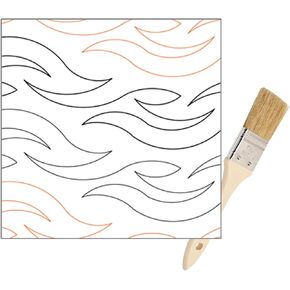 Quilting Pantographs Pattern Paper Roll - for Longarm Quilting Machines - Easy Water Waves Design Quilt Pantograph - Set Includes Long Arm Quilters Sewing Machine Rails and Tracks Cleaning Brush