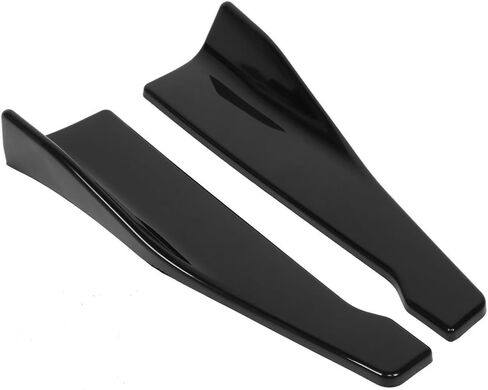 Universal Rear Diffuser Car Spoiler, Rear Bumper Lip Body Spoilers Black Lip Side Skirt Spoiler Splitter Wrap Angle Protector Exterior Decoration Trim Kit Anti-Scratch (Smooth Black) in Saudi Arabia