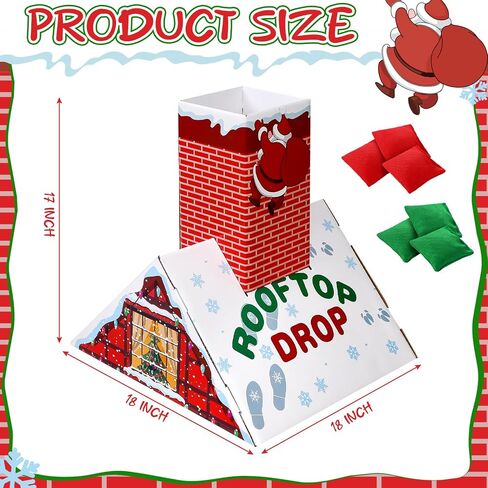 Libima 7 Pcs Christmas Bean Bag Toss Drop Game Roof Top Chimney Christmas Bean Bag Toss Game Roof Chimney Santa Claus Bean Bag Toss Game for Indoor Outdoor Holiday Party Activities Supplies Ideal Gift in Saudi Arabia