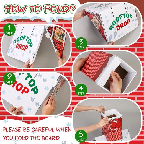 Libima 7 Pcs Christmas Bean Bag Toss Drop Game Roof Top Chimney Christmas Bean Bag Toss Game Roof Chimney Santa Claus Bean Bag Toss Game for Indoor Outdoor Holiday Party Activities Supplies Ideal Gift in Saudi Arabia