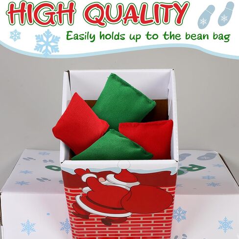 Libima 7 Pcs Christmas Bean Bag Toss Drop Game Roof Top Chimney Christmas Bean Bag Toss Game Roof Chimney Santa Claus Bean Bag Toss Game for Indoor Outdoor Holiday Party Activities Supplies Ideal Gift in Saudi Arabia