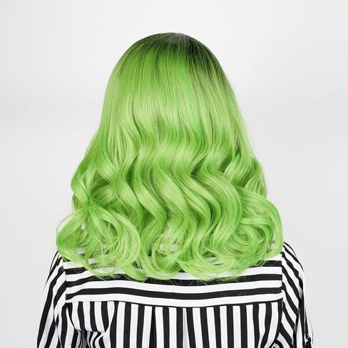 QACCF Short Green Women Curly Heat Reistant Halloween Costume Cosplay Synthetic Realistic Hair Pin with Wig (Emerald) in Kuwait