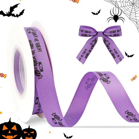 Halloween Ribbon 10 Yards Orange Ribbon 5/8" Grosgrain Ribbon Spider Cobweb Ribbon Halloween Ribbon Thin for Gift Wrapping Crafts DIY Halloween Packaging Ribbon Ribbed Ribbon Halloween Decor in Saudi Arabia