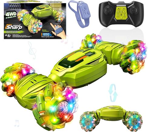 Remote Control Car - Gesture Sensing Stunt 2.4GHz 360° Rotating 4WD Transform RC Car, Brithday Gift for Boys Girls 4 5 6 7 8 9 10, Car Toys for 6+ Year Old in Saudi Arabia