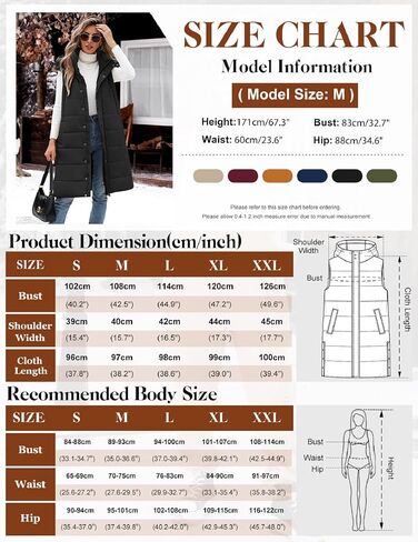 Long Puffer Vest Women With Hood Sleeveless Down Vest Warm Jacket Winter Coat With Pockets in Saudi Arabia