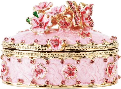 YU FENG Vintage Angel Flower Trinket Boxes Hinged Crystal Jeweled Collectible Jewerly Display Ring Holder Box in Kuwait