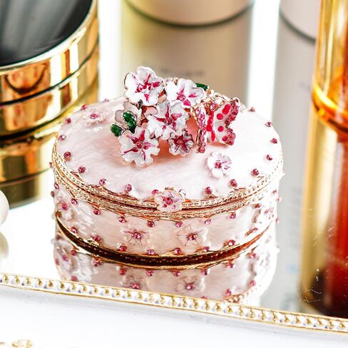 YU FENG Vintage Angel Flower Trinket Boxes Hinged Crystal Jeweled Collectible Jewerly Display Ring Holder Box in Kuwait