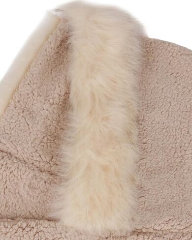 Winter Faux Fur Fuzzy Trim Sherpa Hooded Scarf Cute 3-in-1 Scarf Hat Gloves Set for Women in Kuwait