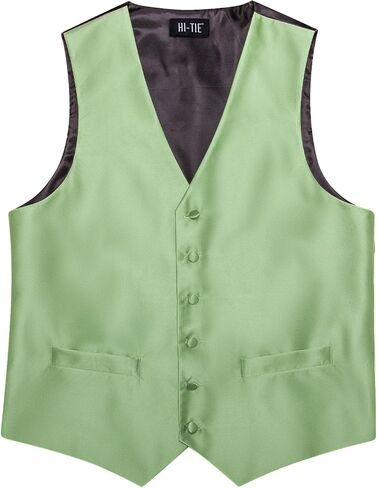 Hi-Tie Mens Suit Vest Tie set Classic Waistcoat and Necktie Handkerchief Cufflinks Suit Wedding Party in Saudi Arabia