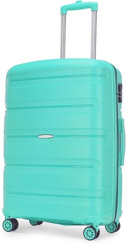 Voyager Trilogy Luggage Set - 3-Piece Hardshell Suitcases with 360 Spinner Wheels - Lightweight, Expandable in Red, Yellow, Blue, Purple, Green, Gold, Black (Black (Yellow Stripe) Set) in Saudi Arabia