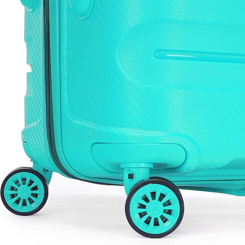 Voyager Trilogy Luggage Set - 3-Piece Hardshell Suitcases with 360 Spinner Wheels - Lightweight, Expandable in Red, Yellow, Blue, Purple, Green, Gold, Black (Black (Yellow Stripe) Set) in Saudi Arabia