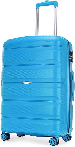 Voyager Trilogy Luggage Set - 3-Piece Hardshell Suitcases with 360 Spinner Wheels - Lightweight, Expandable in Red, Yellow, Blue, Purple, Green, Gold, Black (Black (Yellow Stripe) Set) in Saudi Arabia