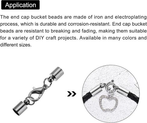 MECCANIXITY 20Pcs Cord End Cap 7.5mm ID Black Copper Column Barrel End Caps for DIY Bracelets Necklaces Tassels Leather Cord in Saudi Arabia