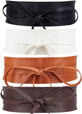 CRASPIRE Waist Belt PU Corset Cinch Tie Wide Waist band Retro Vintage Boho Obi Style Cinch Waistband Belt in Saudi Arabia