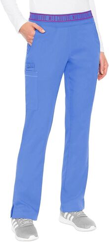 Med Couture Scrub Set for Women, 11 Pockets with V-Neck Scrub Top MC7459 and Comfortable Scrub Pants, MC7739, Ciel - L Top/L Pant in Saudi Arabia