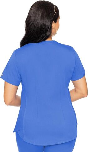 Med Couture Scrub Set for Women, 11 Pockets with V-Neck Scrub Top MC7459 and Comfortable Scrub Pants, MC7739, Ciel - L Top/L Pant in Saudi Arabia