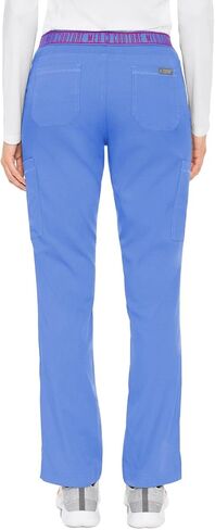 Med Couture Scrub Set for Women, 11 Pockets with V-Neck Scrub Top MC7459 and Comfortable Scrub Pants, MC7739, Ciel - L Top/L Pant in Saudi Arabia