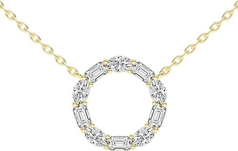Circle Loop Lab Grown Diamond Pendant Necklace For Women In 14K Gold Platinum (3 cttw, F-G Color, VS1-VS2 Clarity) IGI Certified in Saudi Arabia