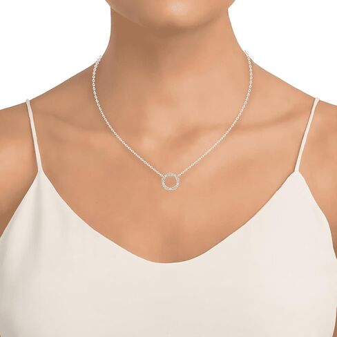 Circle Loop Lab Grown Diamond Pendant Necklace For Women In 14K Gold Platinum (3 cttw, F-G Color, VS1-VS2 Clarity) IGI Certified in Saudi Arabia