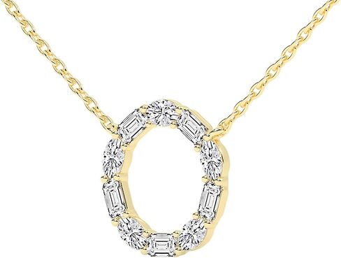 Circle Loop Lab Grown Diamond Pendant Necklace For Women In 14K Gold Platinum (3 cttw, F-G Color, VS1-VS2 Clarity) IGI Certified in Saudi Arabia