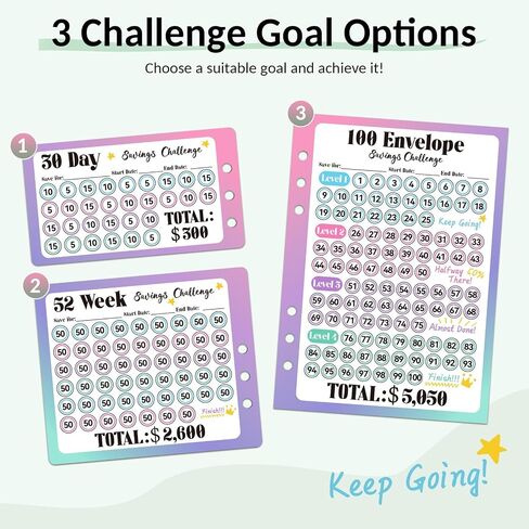 Sooez Savings Challenges Book with Extra Pocket Storage, Zipper Closure 100 Envelopes Money Saving Challenge, PU Saving Binder with Cash Envelope & Laminated Tracker for Cash Bill 8.3"x 10.5" Olive in Saudi Arabia