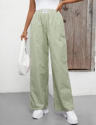 LOMON Women's Striped Gingham Boxer Pants Cotton Pajama Lounge Pj Casual Plaid Trousers Y2K Beach Bottoms with Pockets in Saudi Arabia