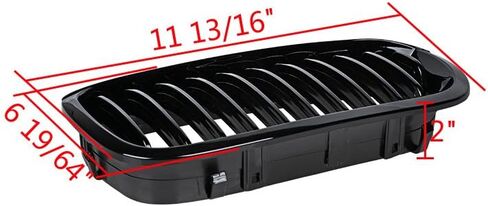 Glossy Black Front Sport Kidney Grille Grill Compatible with BMW 2003-2006 E46 325Ci 330Ci 2-Door LCI 2004 2005 in Kuwait
