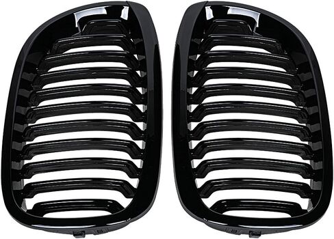 Glossy Black Front Sport Kidney Grille Grill Compatible with BMW 2003-2006 E46 325Ci 330Ci 2-Door LCI 2004 2005 in Kuwait