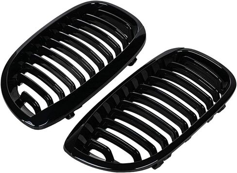 Glossy Black Front Sport Kidney Grille Grill Compatible with BMW 2003-2006 E46 325Ci 330Ci 2-Door LCI 2004 2005 in Kuwait