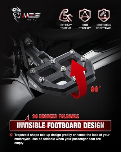 MZS Motorcycle Passenger Floorboards, Touring Rear Foot Pegs MX Footboards Floor Boards Mount Bracket Kit Black CNC Compatible with Road Glide King Electra Street Glide Ultra Limited 1993-2024 in Saudi Arabia