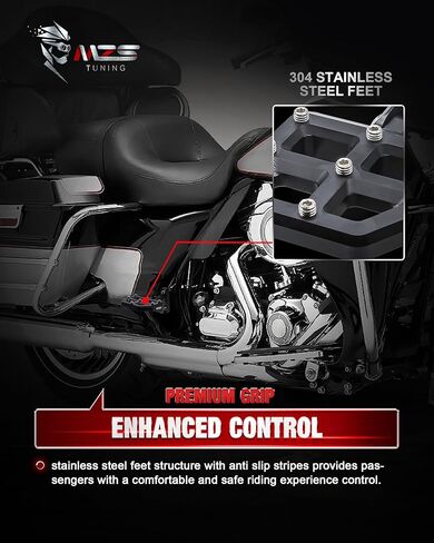 MZS Motorcycle Passenger Floorboards, Touring Rear Foot Pegs MX Footboards Floor Boards Mount Bracket Kit Black CNC Compatible with Road Glide King Electra Street Glide Ultra Limited 1993-2024 in Saudi Arabia