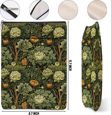 Vintage Flowers Book Sleeve Floral Book Accessories Book Lovers Gifts Waterproof Book Cover Book Pouch Book Protector Bookish Gifts for Readers Women Girls Sister Niece Graduation Christmas Birthday in Saudi Arabia