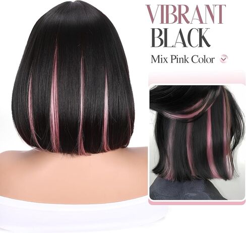 WIGER Teal Blue Bob Wig Bluish Green Short Bob Wigs with Bangs Straight Bob Wig Synthetic Bob Hair No Lace Full Wigs for Women Cosplay or Party in Saudi Arabia