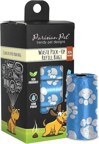 Parisian Pet Ecofriendly Dog Poop Bags Rolls - 320 Count Unscented Poop Bags For Dogs - Leakproof, Extra Thick, 16 Dog Waste Bags Refill Rolls - Polka Dot Pink Doggie Poop Bags - Fits All Dispenser in Kuwait