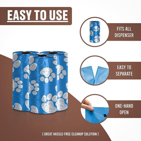 Parisian Pet Ecofriendly Dog Poop Bags Rolls - 320 Count Unscented Poop Bags For Dogs - Leakproof, Extra Thick, 16 Dog Waste Bags Refill Rolls - Polka Dot Pink Doggie Poop Bags - Fits All Dispenser in Kuwait