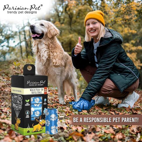 Parisian Pet Ecofriendly Dog Poop Bags Rolls - 320 Count Unscented Poop Bags For Dogs - Leakproof, Extra Thick, 16 Dog Waste Bags Refill Rolls - Polka Dot Pink Doggie Poop Bags - Fits All Dispenser in Kuwait