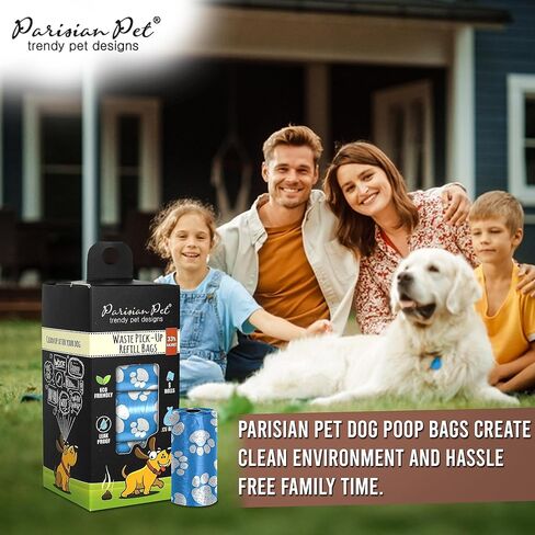 Parisian Pet Ecofriendly Dog Poop Bags Rolls - 320 Count Unscented Poop Bags For Dogs - Leakproof, Extra Thick, 16 Dog Waste Bags Refill Rolls - Polka Dot Pink Doggie Poop Bags - Fits All Dispenser in Kuwait