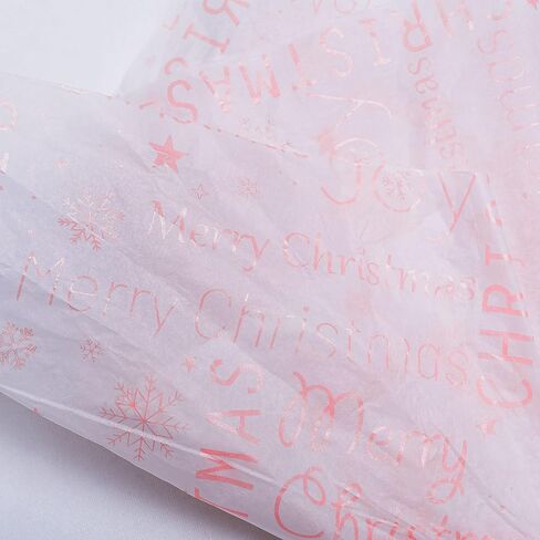 السيد خمسة 60 ورقة بيضاء مع سمك السلمون الوردي عيد ميلاد سعيد المناديل الورقية السائبة، 20 "× 14"، الوردي المناديل الورقية لأكياس الهدايا، عيد ميلاد سعيد المناديل الورقية لحفلة عيد الميلاد in Kuwait