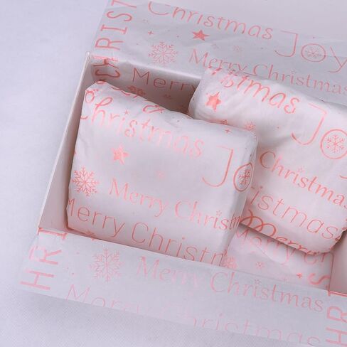 السيد خمسة 60 ورقة بيضاء مع سمك السلمون الوردي عيد ميلاد سعيد المناديل الورقية السائبة، 20 "× 14"، الوردي المناديل الورقية لأكياس الهدايا، عيد ميلاد سعيد المناديل الورقية لحفلة عيد الميلاد in Kuwait